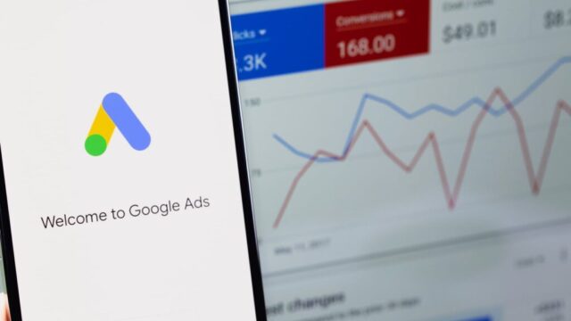 Google Ads app on a smartphone, part of search engine marketing